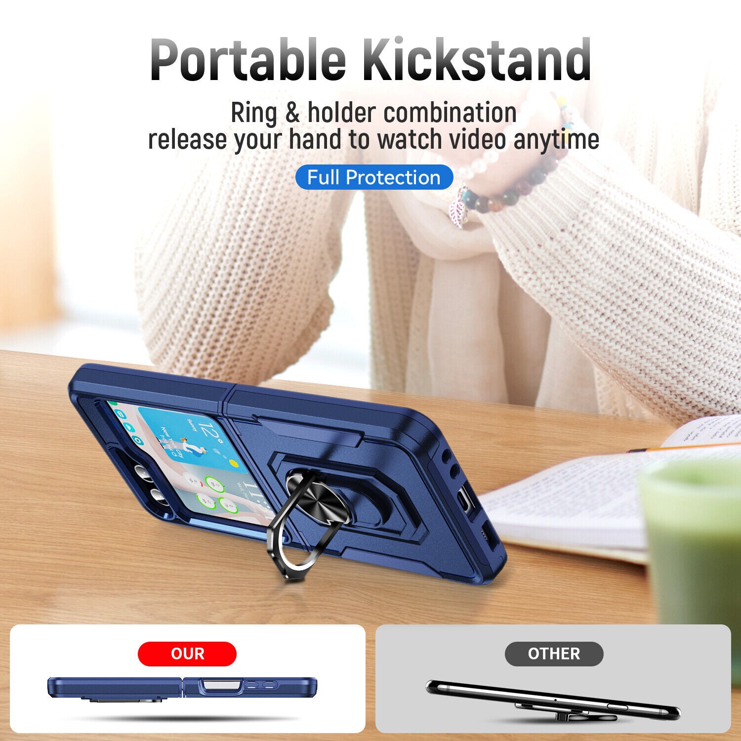 Coque robuste avec anneau pour Samsung Galaxy Z Flip 6 5G Coque robuste avec anneau pour Samsung Galaxy Z Flip 6 5G